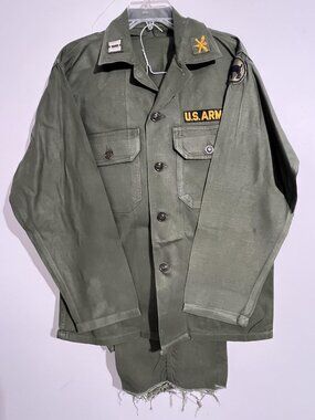 Vintage U.S. Army Shirt Jacket Mens Large Green Twill Uniform Pants Set Military